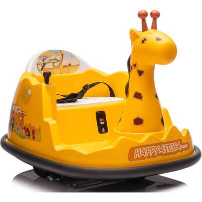 Autoscontro per bambini, auto elettrica da 6 V con rotazione a 360°, luci a LED, telecomando, musica, giocattolo antiurto, capacità di carico di 25 kg, autoscontro per bambini