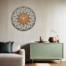 1pc Iron Painted Wall Clock, Geometric Design Wall Decor Clock With Arabic Numerals Home Decor Room Decor - Multicolor - View 4