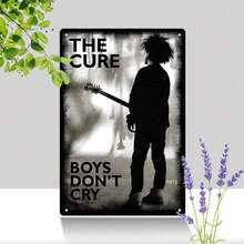 1pc "The Cure" Vintage Aluminum Sign - Waterproof & Dust-Proof Metal Poster With Artistic Black & White Design - Ideal For Home, Bar, Cafe Wall Decor - Unique Gift For Music Lovers, Music Room Decor, 2D, Perfect For Room Decor - Multicolor - View 1