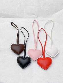 Double-Sided Leather Heart-Shaped Bag Charm/Pendant Car Accessories For Woman Gifts For Women