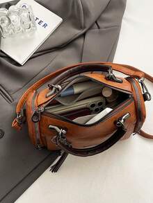 [US-Based Shipping]Retro Handbag Women Crossbody Bag Ladies Shoulder Bag Waterproof Soft PU Leather Top-Handle Bag,Women's Large Capacity Shoulder Bag,Fashionable Vintage PU Boston Pillow Bag Casual Cylindrical Crossbody,Fashionable Zipper Crossbody Bag, Solid Color Vintage Pillow Bag, Women's Bag With Pendant Crossbody Shoulder Bag With Detachable Device, Boston Bag,Tassel Embellished Handbag,Lightweight Nylon Waist Pack For Traveling, Running, Hiking - Adjustable Shoulder Strap And Small Waist Pack, Perfect For Rodeo Occasions,Stylish Designer Handbag Women Cross-Body Bag,Perfect Party Accessory Mini Shoulder Bag With Removable Strap, Suitable For Work, Travel, And Gifts,Women's Fall Clothing Winter Clothing Christmas Halloween Gift,Purses Purses And Bags Women Tote Bag Bags For Women Carteras Para Mujer Brown Purse Pink Purse Bolsos Para Mujer Crossbody Bags For Women Gold Bag Clear Purse Beach Bag Purses For Women - 彩色 - 查看 7