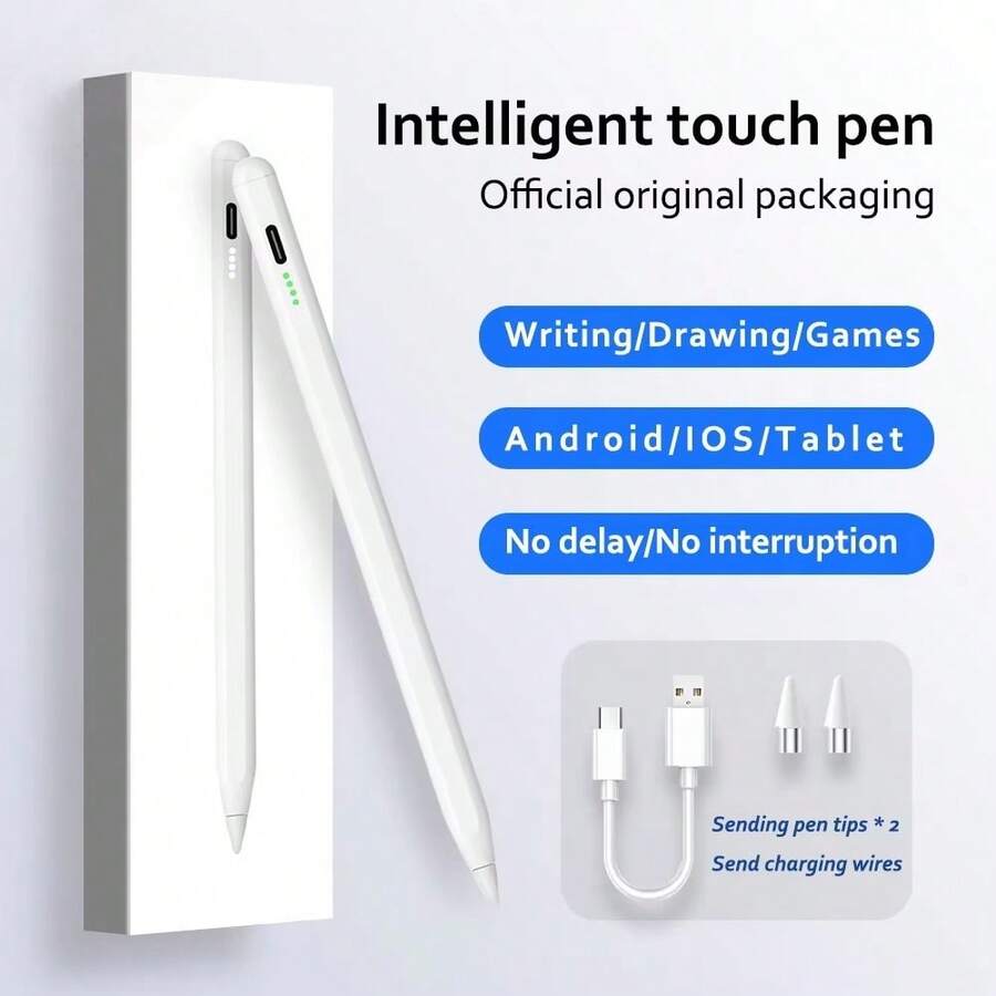 适用于平板电脑的通用触控笔，触控笔盖兼容 iPad Pencil、华为、三星、小米、红米、荣耀、Oppo、Vivo，带盒 120mAh - 彩色 - 查看 1