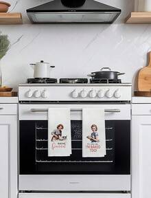 I'm Fine Funny Cooking Kitchen Towels, 50s Retro Housewife Decorative Dish Tea Towels, Mid Century Modern Sarcastic Humor Hand Towels For Kitchen, Hostess Gifts, 16x24 Inchhalloween - 顏色 09 - 查看 3