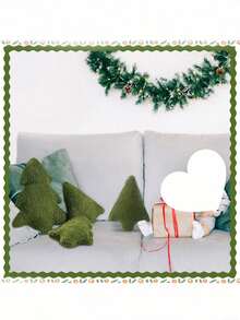 Juego de cojines con forma de árbol de Navidad, cojines decorativos con forma de árbol, cojines de sofá navideños, cojines suaves y lindos para decoración, adecuados para sofás de salas de estar, dormitorios, escenas al aire libre, etc., ideales para fiestas, reuniones, decoración del hogar al aire libre durante la Navidad. - Multicolor - Ver 6