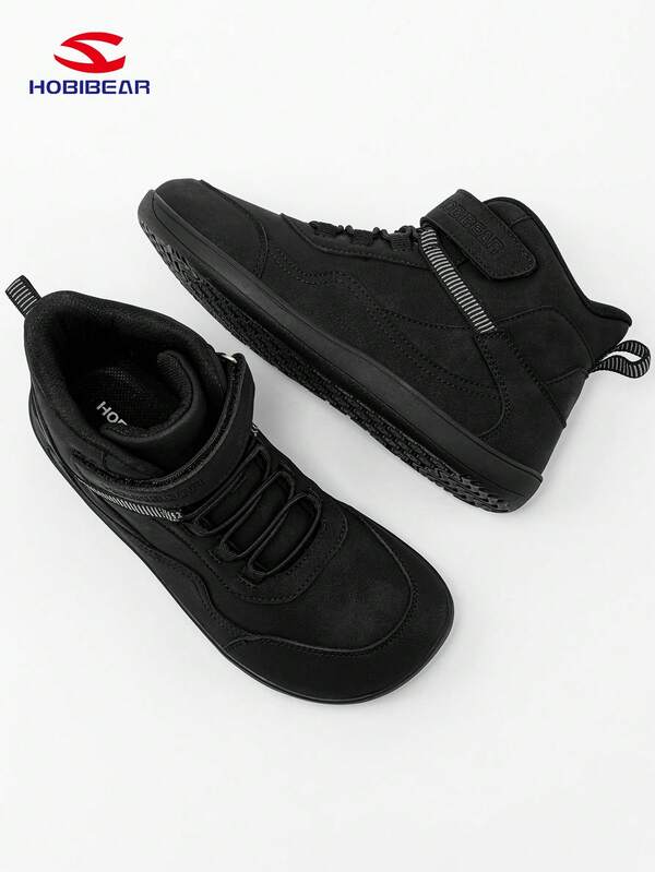 HOBIBEAR (For Wide/Thick Feet, Please Order One Size Up) 1 Pair Teens/Youth Boots, Outdoor Comfortable Sports Shoes, Minimalist Fashion Winter Warm Plush Lined Boots For Boys & Girls