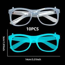 VINCAN 5 pièces Lunettes de fête fluorescentes et colorées - Lunettes lumineuses changeant de couleur, convient pour les bars, les KTV, les fêtes et les photomatons - Matériau plastique, sans alimentation requise - Sans plumes, accessoires amusants, décoration de fête fluo - Multicolore - Voir 18
