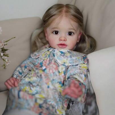 Muñeca Reborn de bebé gigante de 26 pulgadas Pippa, ya pintada y terminada, tamaño popular de niña pequeña, con piel suave y toque 3D, regalo de Navidad