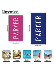 1pc Personalized Text Custom Beach Towel, Super Absorbent Swimming Towel, Comfortable Beach Blanket, Fashionable Pool Towel, Exquisite Yoga Mat, Beach Accessories, Holiday Essential Gift, Multiple Sizes, Suitable For Men And Women - Multicolor - View 4