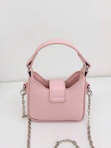 Cute Bow Sequin Decor Girls' Mini Chain Crossbody Bag - Pink - View 5