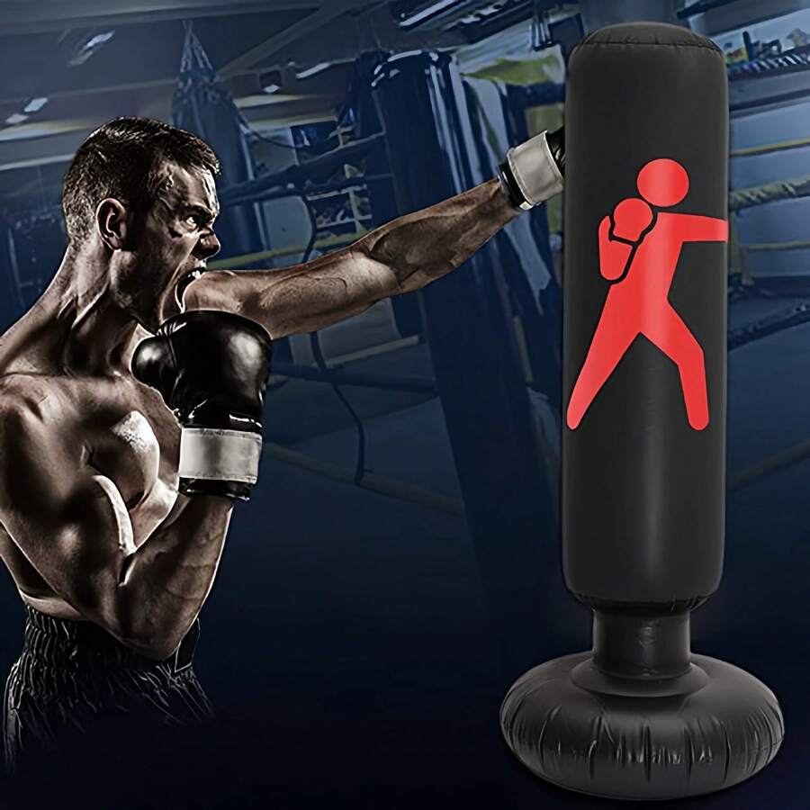 Boxing Punching Bag, Muay Thai Inflatable Punching Bag, Training Stress Relief Exercise Boxing Rack, Fitness Equipment - Multicolor - View 1