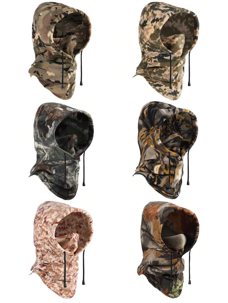 Máscara facial para caza en clima frío, cubierta facial a prueba de viento con camuflaje para caza de invierno y otros deportes al aire libre - Multicolor - Ver 1