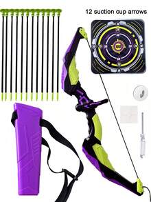 Kids Bow And Arrow Set, Archery Toys Set For Kids Ages 6-8 8-12, With3/ 10/12 Suction Cup Arrows, Target & Quiver, Boys - Multicolor - View 12