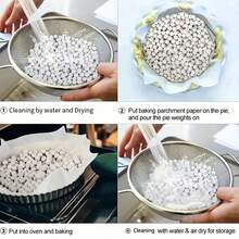 Ceramic Pie Weights Reusable 8-10mm Baking Beans Pie Crust Weights Natural Ceramic Stoneware For Blind Baking Easy To Use Prevents Shrinking, Puffing, Bubbling Individual Weighted Balls