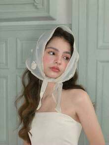 1pc Women's Polka Dot Striped Triangle Scarf Chiffon Headscarf Hair Bandana Neckerchief Sweet Polka Dot Thin Striped Triangular Head Hair Scarf Hair Wrapping Ideal For Dressing Up Your Summer Look Hair Accessories Fall Winter Headbands For Women For Vacation Outfits Woman