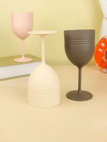 1pc Wheat Straw Wine Glass, Household Red Wine High Stem Glass, Water Cup, Plastic Wine Cup - View 5
