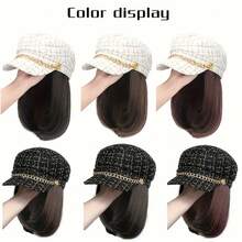 Synthetic Hat Wig Short Hair Clavicle Hair One-Piece Female Fashion Autumn And Winter New Hat Wig Full Head Cover - Multicolor - View 8