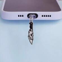 Flame Cross & Heart Cross Mobile Phone Dust Plug Pendant, Decoration Accessory Protector For IPhone, Type-C Port