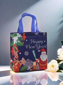 1pc New Style Christmas Gift Bag, Non-Woven Bag, Reindeer Print Bag, Christmas Gift Bag, Birthday Handbag Household Portable Cheap Stuff Gifts For Grandma Christmas Stuff For Women & Girl Gift For Mom, Valentines Day Durable
