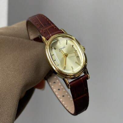 1pc Women's Fashionable Elegant Vintage Small Gold Watch, Waterproof Quartz, Casual Daily Wear