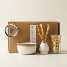 6pcs Matcha Tea Set, Japanese Style Matcha Tea Set Including Matcha Whisk, Matcha Scoop, Matcha Bowl Gift Box