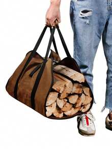 Waterproof Firewood Bag With Handle - Durable Wood Storage Tote Bag, Tear-Resistant Firewood Transport Bag For Indoor Fireplaces, Outdoor Camping, Hiking, Gardening, Picnics, Rv Travel And Patio Use, Perfect For Storing And Transporting Logs, Firewood Bundles And Firelighters