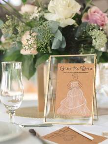 Bride Dress Sketch Cards - A Set Of Games For Bridal Gift Parties, Including 12 Cards And 12 White Pencils For Interactive Guest Guessing And Wedding Decoration, Suitable For Bridal Gift Parties, Bachelorette Parties, Birthday Parties, Anniversaries, And More. - Multicolor - View 2