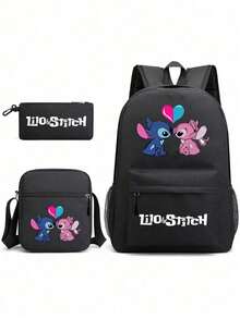 3D打印星空动画儿童铅笔袋背包单肩包三件套，适合开学季；大容量化妆品收纳包，可装口红、化妆刷、护肤品、手机、零钱、小物件等，居家、送礼、度假、节日（万圣节、圣诞节等）多功能用途 - 彩色 - 查看 11