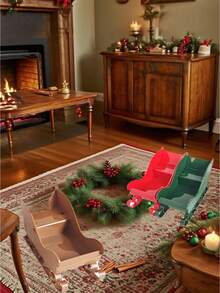 1 pièce Décoration de Noël, Traîneau d'hiver Boîte de rangement pour bonbons, Porte-bonbons, Décorations de fête de Noël et du Nouvel An, Cheminée, Décorations de fête en plastique pour le bureau/la maison, Ornements de fête d'intérieur/extérieur, Thème hivernal classique, Décoration d'intérieur