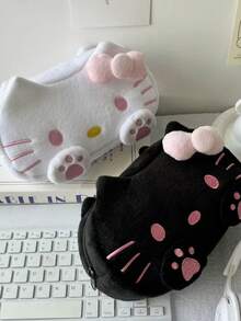 Sanrio 1 PC Sanrio Plush Pen Bag Cartoon Cute Storage Large Capacity High Beauty Hello Kitty Stationery Box Storage Bag Student