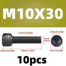 10件/20件/25件 M3/M4/M5/M6/M8/M10 15-60mm 长度 12.9级圆柱头内六角螺钉，高强度内六角螺钉 - 黑色 - 查看 6