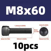 10件/20件/25件 M3/M4/M5/M6/M8/M10 15-60mm 长度 12.9级圆柱头内六角螺钉，高强度内六角螺钉 - 黑色 - 查看 12