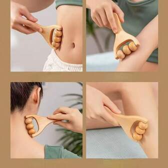 1件套简约拱形设计按摩器，滚轮按摩仪，适用于肩颈腰头脸部，便携式开齿布，阻隔经络