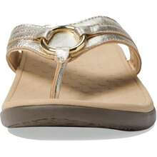 Vionic Aloe Flip Flops Women's US 6 Champagne Leather Slip On Sandals ZOGG1222 - 金色 - 查看 3