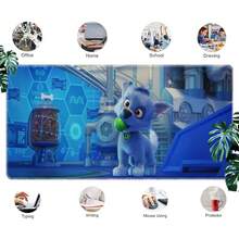 1pc Large Mouse Pad With  Cartoon Pups Design - Non-Slip Rubber Base, Washable Desk Mat For Office, Gaming, Kids' Room Decor - Vibrant Animated Computer Accessory, Large Mouse Pads For Desk, Kids' Room Accessory, Playful Cartoon Design, Functional Artwork
