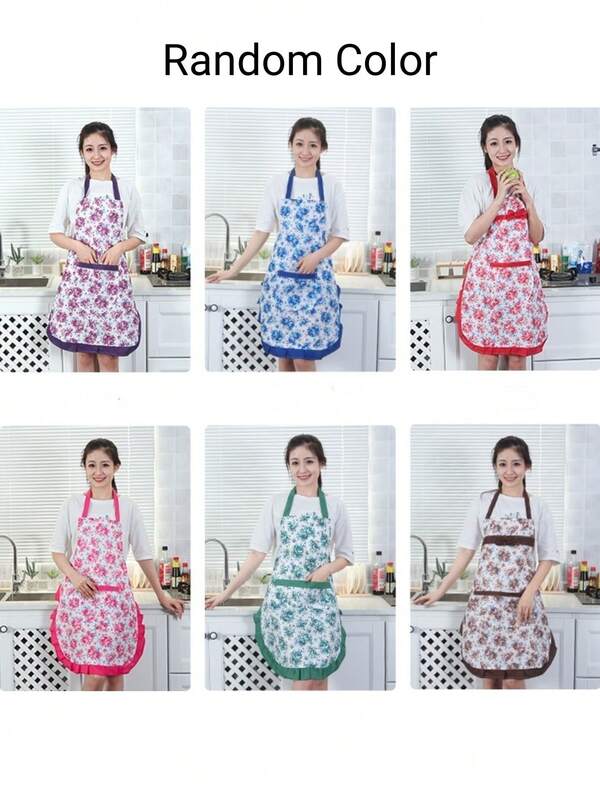 Avental de Renda Rosa de Camada Única, Avental com Laço no Pescoço e Cintura em Estilo Coreano Fofo para Cozinha, Casa, Escritório, Primavera/Verão