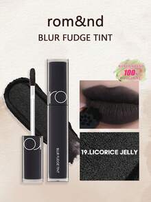 Rom&Nd BLUR FUDGE TINT 19 甘草果冻色唇釉，哑光唇彩，轻盈柔滑质地，易于涂抹，持久显色，高饱和度，不拔干，丝绒般柔滑，哑光妆效，易于晕染，韩国彩妆，韩国化妆品，礼盒装，5.0克/0.18盎司 - 19 LICORICE JELLY - 查看 1
