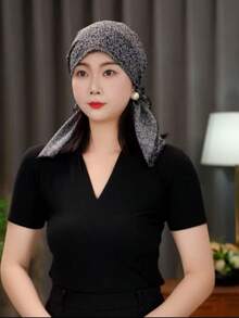 Casual Lightweight Floral Scarf Hat For Women, Versatile Paisley Patterned Bohemian Polyester Printed Headscarf, Suitable For All Seasons