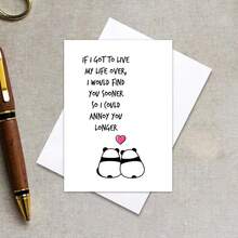 Cartão de aniversário romântico, cartão de Dia dos Namorados, cartão de esposa, cartão de marido, cartão de casal, parabéns, cartão de panda, aniversário, cartão de Natal, aniversário, obrigado, cartão "só porque sim"