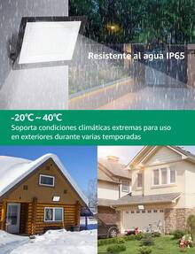 Aigostar Foco LED Exterior 100W 8700LM, Proyector Impermeable IP65, 126 LED, 6500K Blanco Frío Para Garaje, Jardín, Patio, Parque