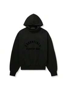 Essentials SS23 Arch Logo Hoodie 'Jet Black' 192SP232050F Black Sport Casual Fall Sweater Sweatshirts Fashion - màu đen - Xem 8