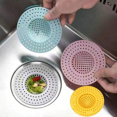 1 件塑料排水过滤网、水槽过滤器、厨房垃圾收集器、浴室地漏盖、随机颜色家居浴室装饰秋季装饰返校