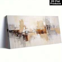 Modern Abstract Cityscape Canvas Wall Art - Ready-To-Hang Urban Painting With Thick Pine Wood Frame, Beige/Brown/Black/White/Gray/,  Office & Home Decor Poster - Minimalist Modern Living Room Bedroom Decoration, Contemporary Artwork,Decorative A - Nhiều màu - Xem 2