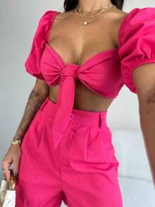 Women Two-Piece Outfits - 粉色 - 查看 5