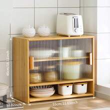 Countertop Storage Cabinet, Kitchen Countertop Condiment Storage Cabinet, Bowl And Plate Organizing And Storage, Kitchen Tableware Storage - 彩色 - 查看 2
