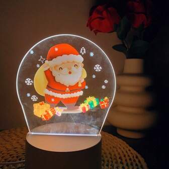 OBOVAY 1pc Multi-Style Christmas Decorative Atmosphere Night Light, Holiday Gift, Christmas Gift, Bedroom Christmas Decor Night Light - USB Powered, No Battery Included