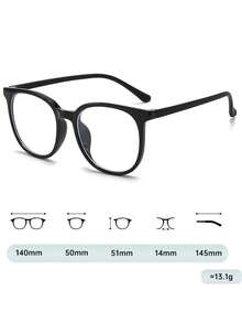 Transparent Non-Prescription Large Frame Glasses, Lightweight And Comfortable (With Glasses Case), Suitable For Summer Beach, Outdoor Activities And Travel