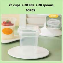 20pcs Transparent Party Cups With Lids And Spoons - Heavy Duty Polypropylene (PP) Square And Round Dessert Bowls, Suitable For Birthday, Christmas, Easter, Thanksgiving, Mother's Day - Leak-Proof, Dishwasher - Ideal For Ice Cubes, Cakes, Yogurt, Fruit Parfaits - Perfect For Parties, Picnics, Everyday Use - Multiple Colors Available (Green, Orange, Red, White, Brown, Blue, Pink, Yellow, Black), Mini Dessert Cups With Lids, Disposable Dessert Cups, Dessert Cups With Spoons - Transparent - View 7