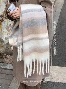 1条可爱时尚卡通美拉德高品质氛围围巾，新款秋冬仿羊绒保暖柔软女士围巾，适合日常、通勤、户外、居家休闲、旅行、节日礼物，百搭女士配饰