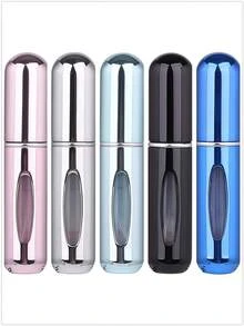 5 件/4 件/3 件/2 件/1 件 5ml 可再填充香水瓶、便携式可再填充香水雾化器瓶、可再填充香水旅行喷雾瓶、迷你便携式空液体容器、旅行必需品、海滩旅行收纳袋、适用于香水、女士香水，适合度假、露营、度假、返校