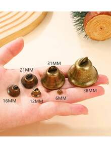 10/5件圣诞装饰铃铛套装，含麻绳，复古青铜铃铛挂饰，适用于圣诞树，复古铃铛挂饰，小圣诞铃铛装饰，复古圣诞挂饰，手工制作的小铃铛，悬挂装饰铃铛，户外圣诞装饰，节日挂饰，乡村风格节日装饰，传统圣诞装饰，耐用挂饰，金属铃铛，工艺品，节日礼物 - 彩色 - 查看 3